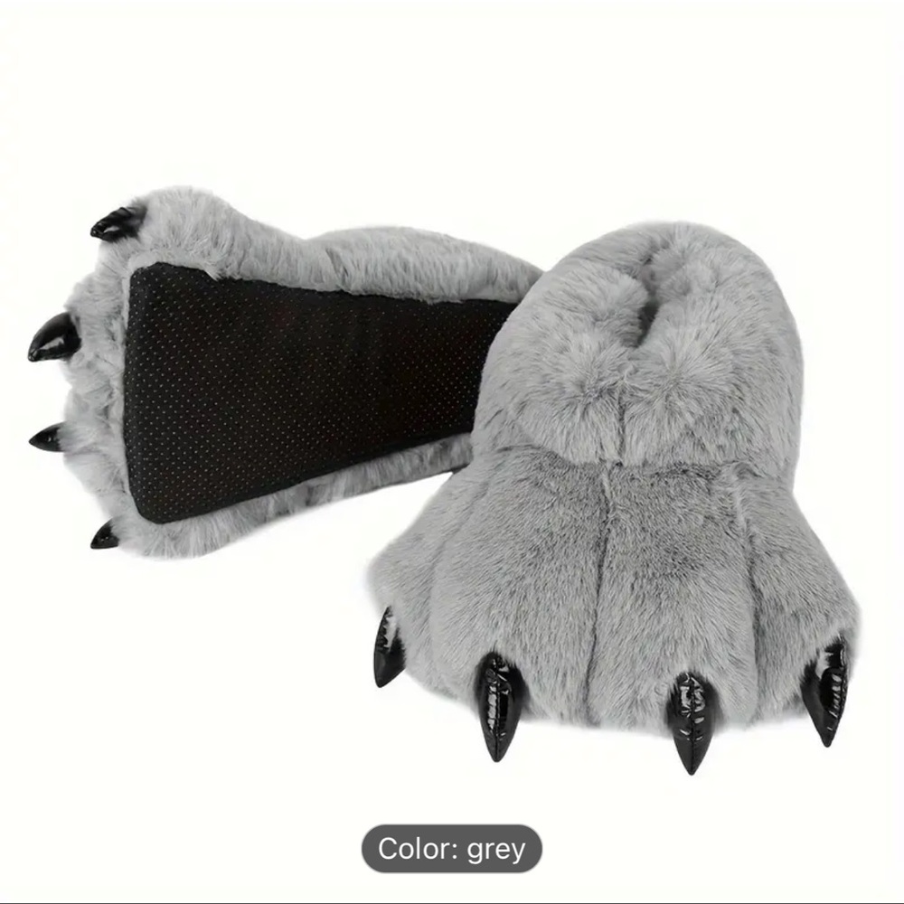 Giant fur paw slippers for all genders